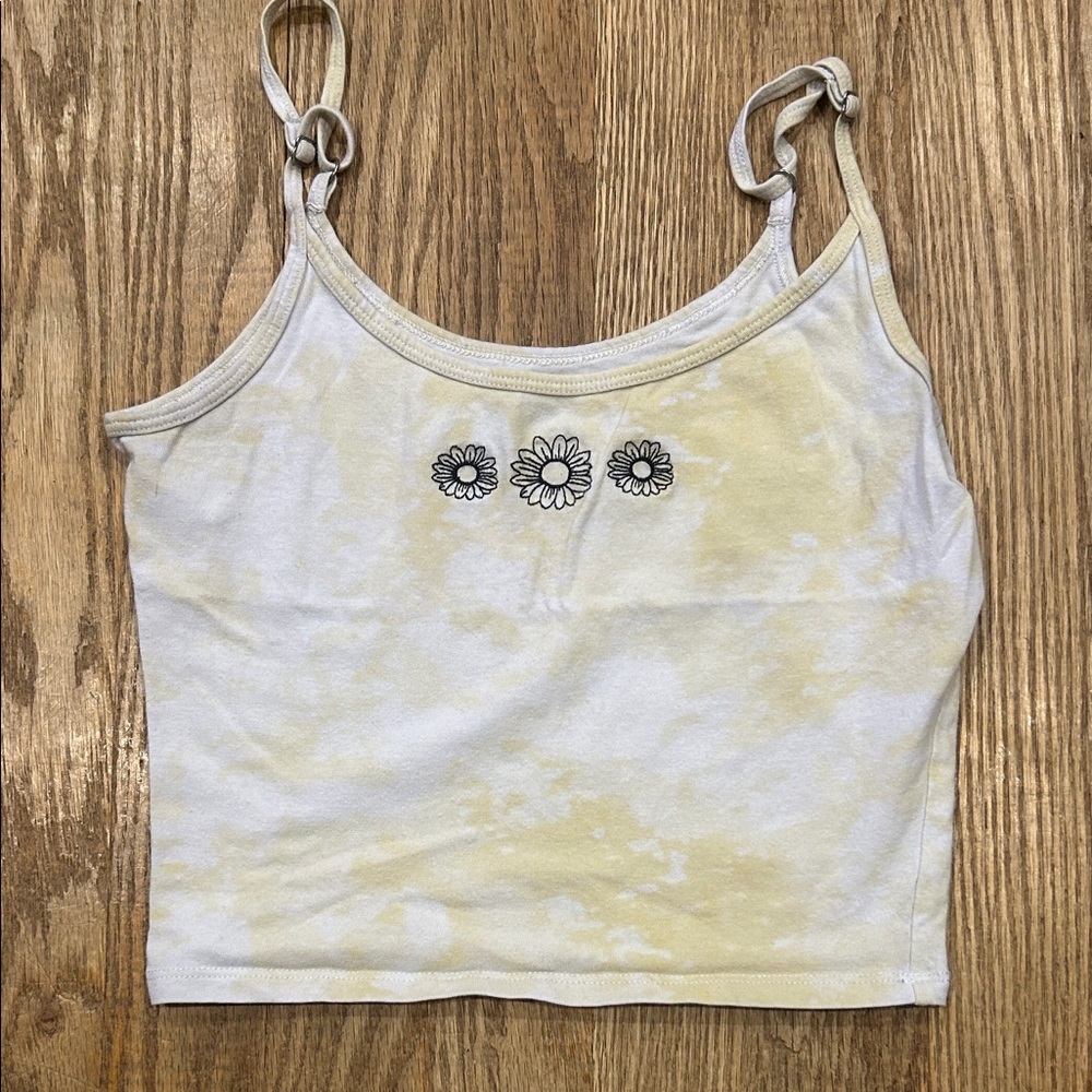Hollister White and Yellow Floral Camisole